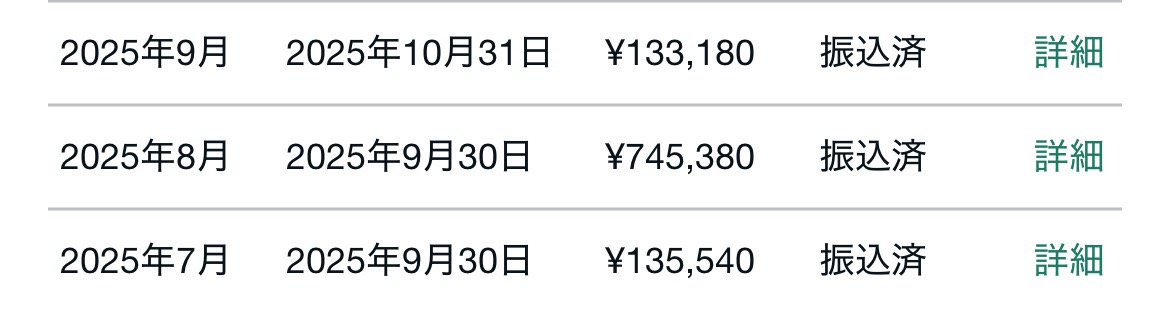 振込実績明細
